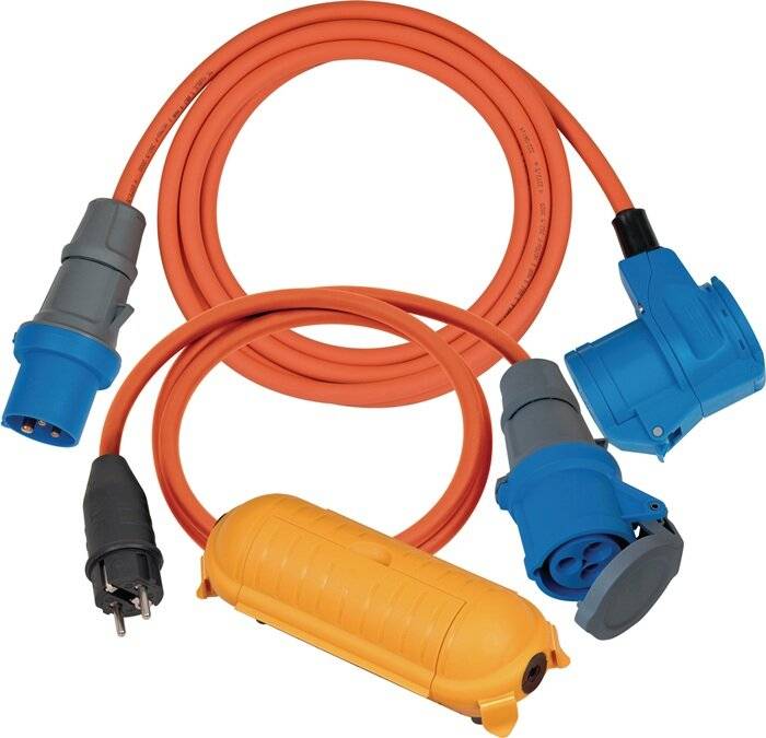 Brennenstuhl campingset | CEE 3-pins kabel, adapter en veiligheidsdoos | IP44-3