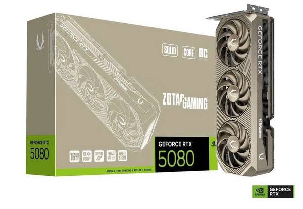 ZOA ZOTAC GAMING GeForce RTX 5080 SOLID Core OC 20th Anniversary Edition grafische kaart