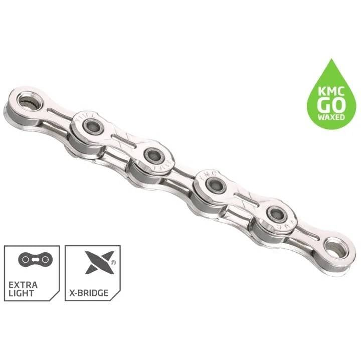 Fietsketting KMC X11EL Silver - 118 schakels, waxed-0