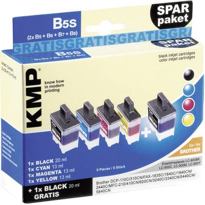 KMP Inktcartridge vervangt Brother LC-900BK, LC-900C, LC-900M, LC-900Y Compatibel Combipack Zwart, Cyaan, Magenta, Geel 