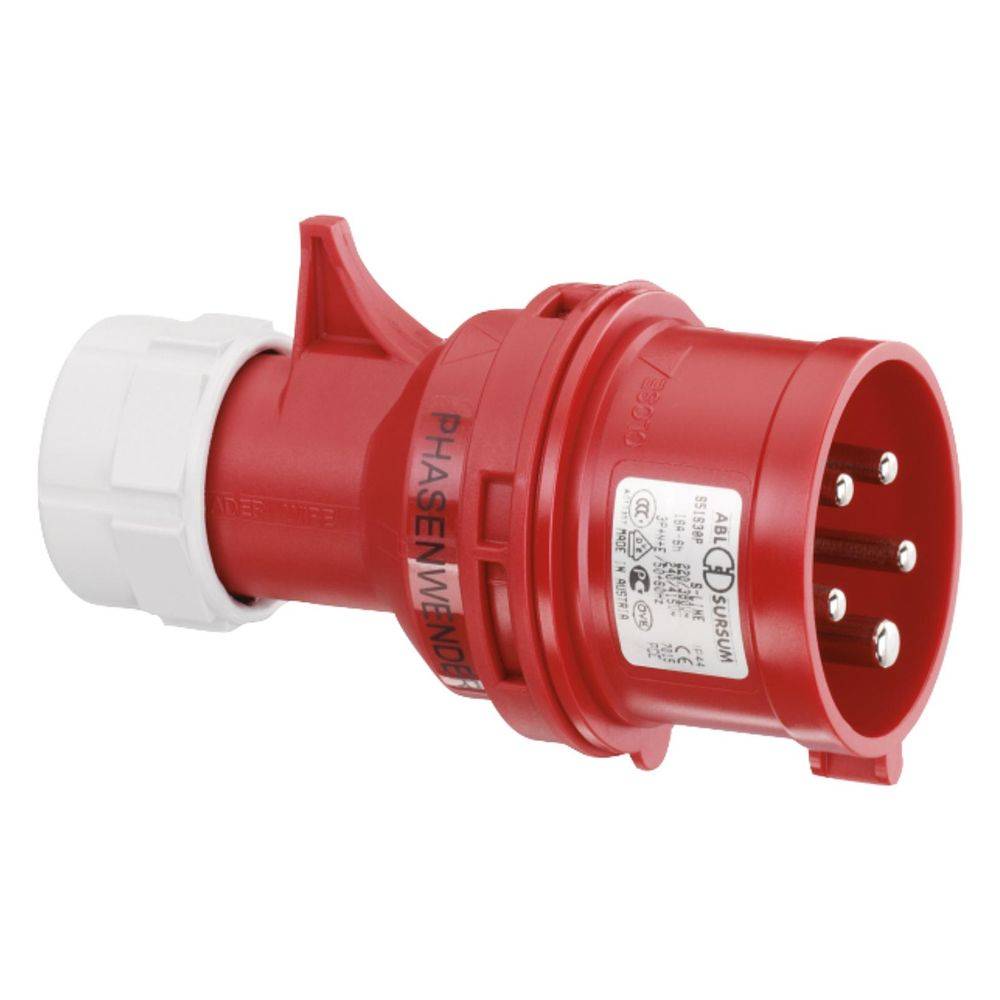 CEE stekker 32A 5-polig fasenwisselaar / faseomvormer - rood-1