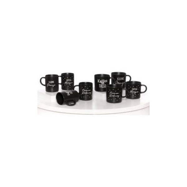 Ritzenhoff & Breker SVART Koffiemokset 390 ml, Porselein, Vaatwasserbestendig - 4 Stuks - Model 420852