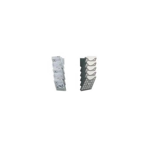 Helit Wandbrochurehouder - Transparant - DIN A4 - 5 Compartimenten H6103102-0