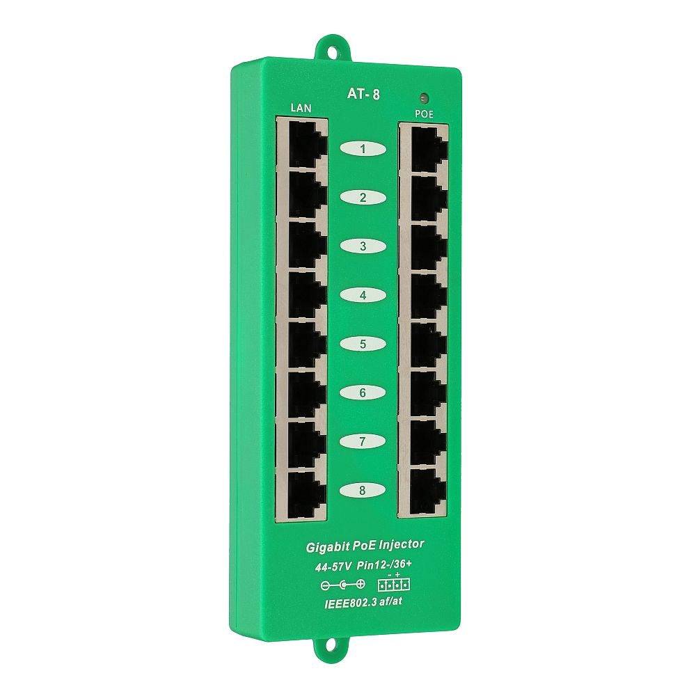 Extralink Gigabit PoE Injector 8 Poorten Actief 802.3at/af-3
