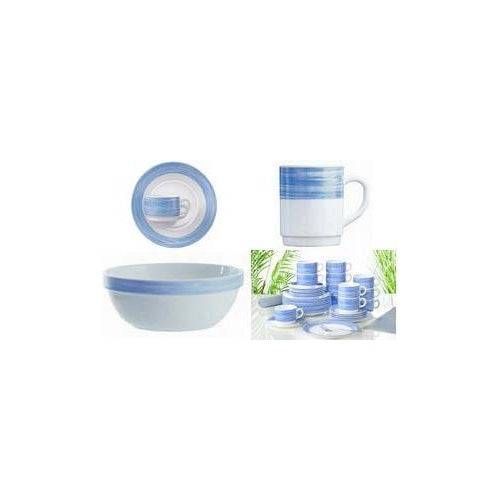 Esmeyer Dessertborden "BRUSH", 195 mm, Blauw Tempered Glas, Gestreept - 6 Stuks (415-003)-0