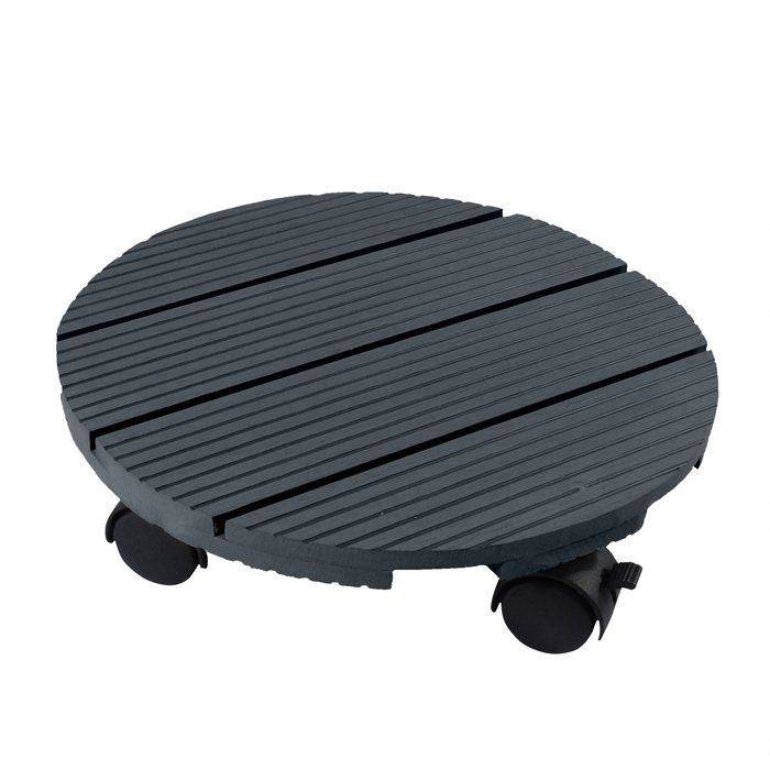 NATURE Rolling Potstand - Composiet - Diameter 30 cm - Antraciet-0