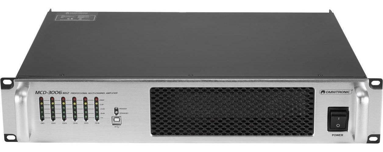 OMNITRONIC MCD-3006 MK2 6-Kanaals PA Versterker met Begrenzer 6-Kanal-Installationsendstufe-0