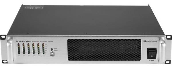 OMNITRONIC MCD-3006 MK2 6-Kanaals PA Versterker met Begrenzer 6-Kanal-Installationsendstufe