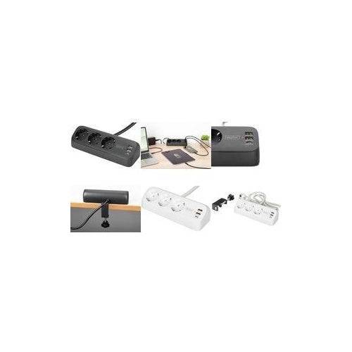 DIGITUS 3-Weg Desktop Stekkerdoos 3x Stopcontacten 2x USB-A 1x USB-C 3680W 12W 30W - Stekkerdoos (DA-70625) 3-Way-0