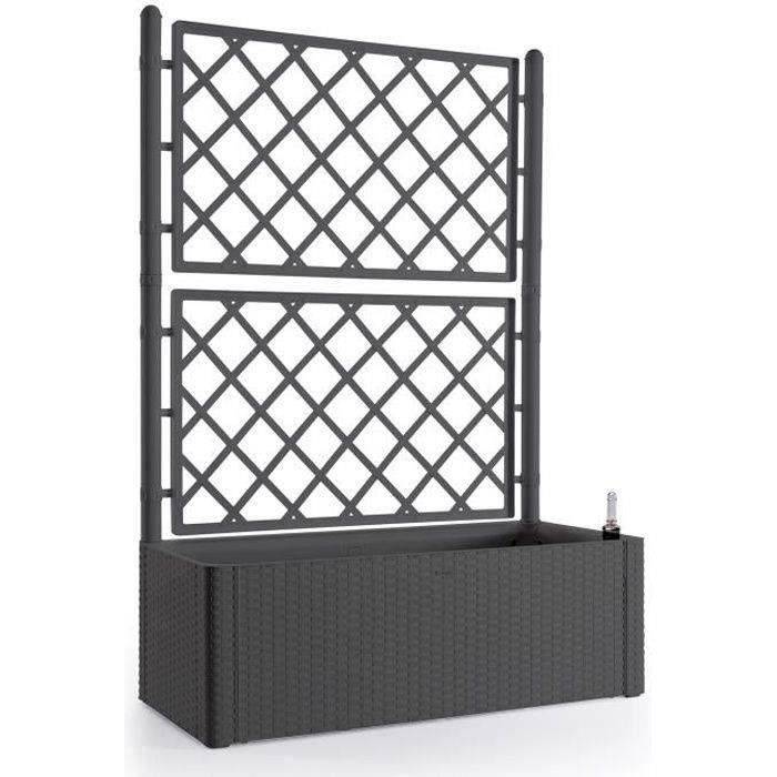 STEFANPLAST NATURAL DELUXE Bloembak met Trellis - Antraciet - 100 x 43 x H142 cm-0