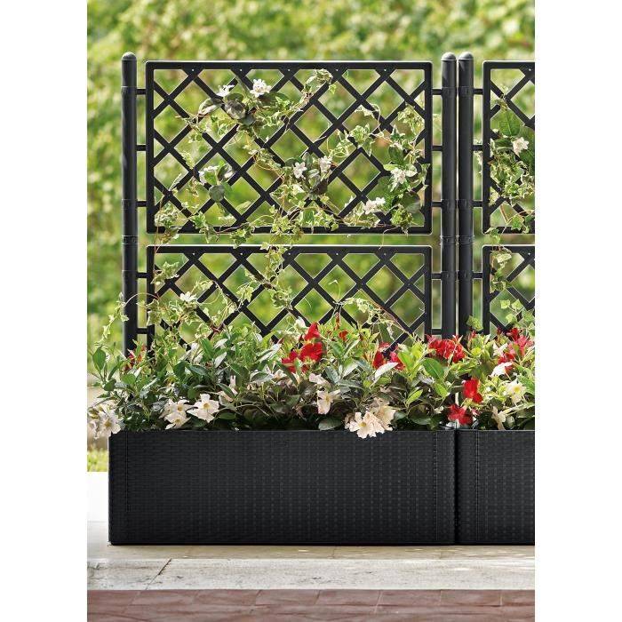 STEFANPLAST NATURAL DELUXE Bloembak met Trellis - Antraciet - 100 x 43 x H142 cm-1