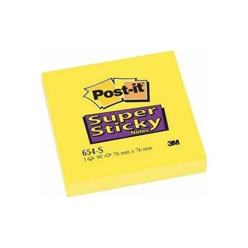 Post-it Super Sticky Notities, Geel, 76 × 76 mm, 12 Blokken-0