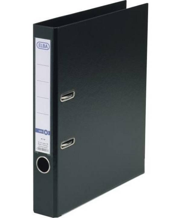 ELBA rado star binder 50 mm rugbreedte zwart DIN A4 PP binnenkant doorzichtige pocket vervangbaar ruglabel - 1 stuk (104