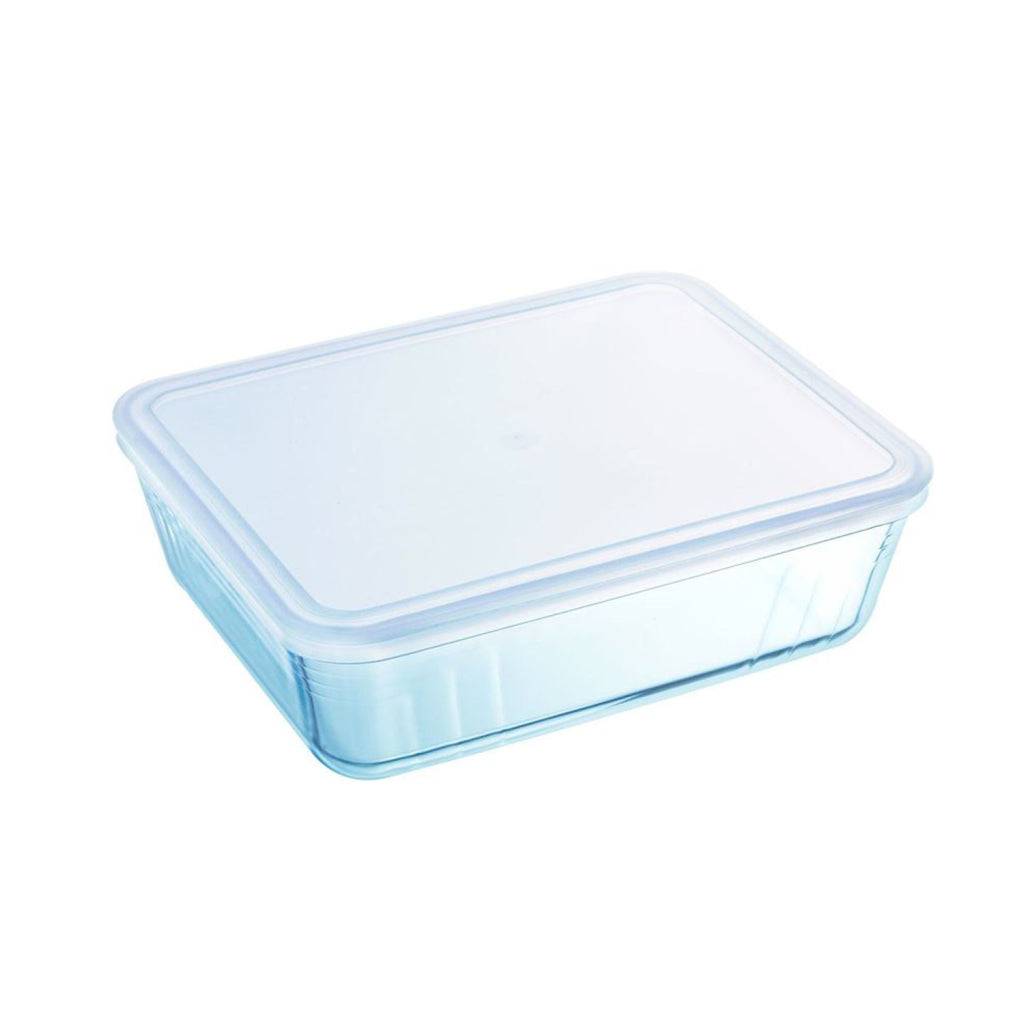 Pyrex Rechthoekige Opbergdoos 1,5 L - Borosilicaatglas - 22 x 17 cm met Plastic Deksel-0
