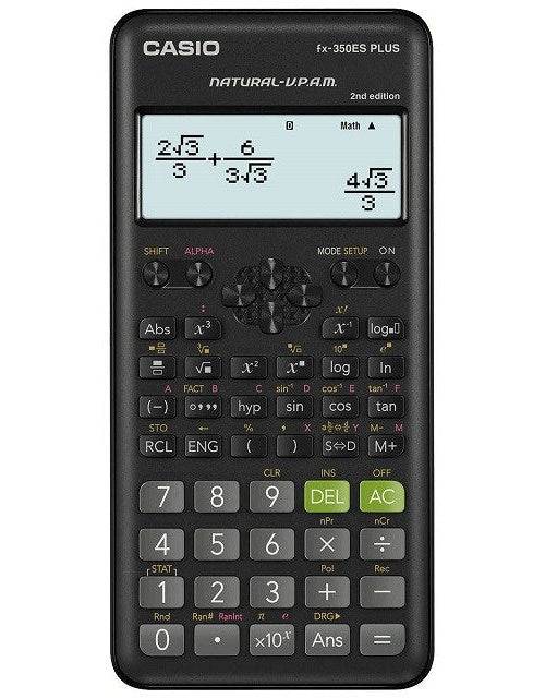 CASIO Wetenschappelijke Calculator FX-350ESPLUS-2 Zwart 12-cijferig Display-0