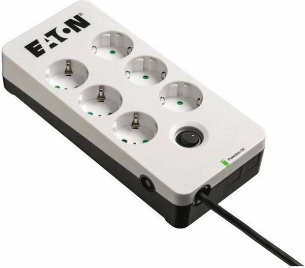 Eaton Predection Box 6 DIN Stekkerdoos met Overspanningsbeveiliging, Wit (PB6D) 6-way