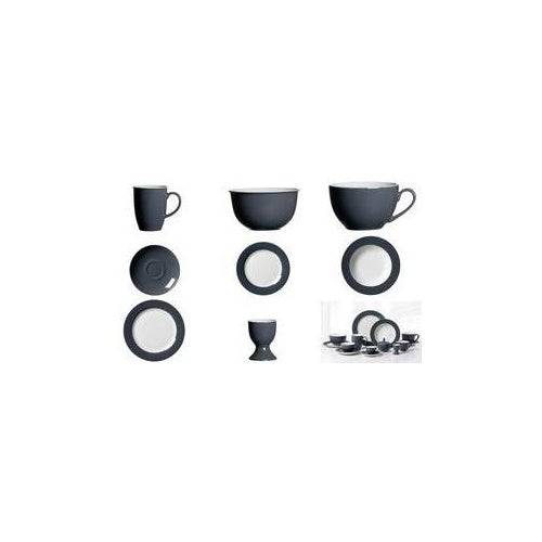 Ritzenhoff & Breker DOPPIO ANTHRACITE Diep Bord, 270 mm, Porselein, Vaatwasmachinebestendig, Set van 6-0