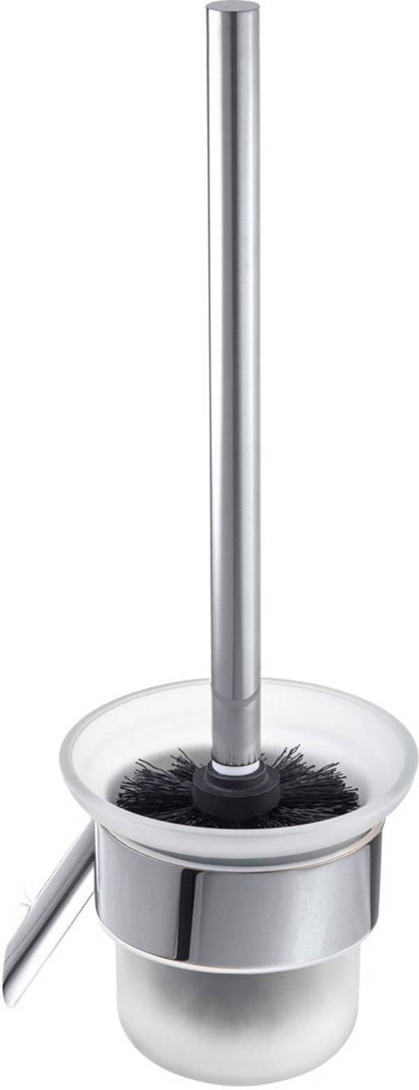 SILIA Wand-WC-Borstel, Chroom Afwerking, Messing, Glas, RVS, ADI 0711
