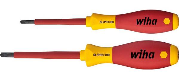 Wiha SoftFinish Elektrische Schroevendraaierset SB327 S2, Sleuf/Phillips, 2 Stuks, 1000V AC