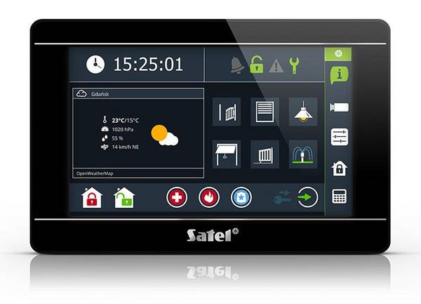 Satel INT-TSI-B Touchscreen Toetsenbord Zwart