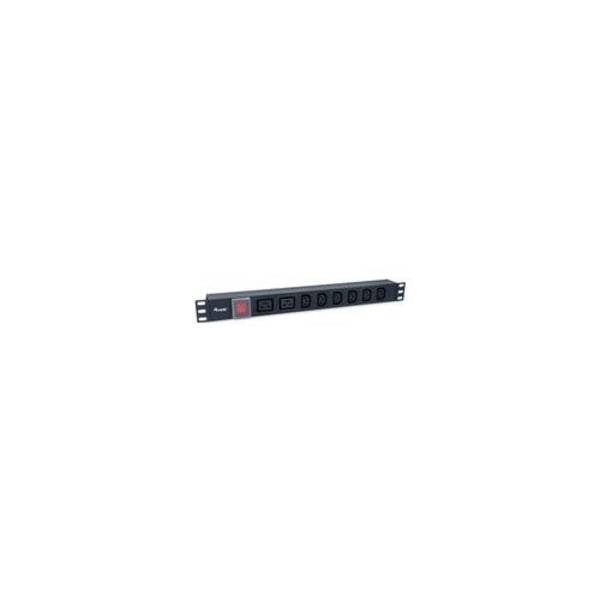Equip 19" 1U 8-voudige IEC C20 Stekkerdoos, 1,8 m, Aluminium