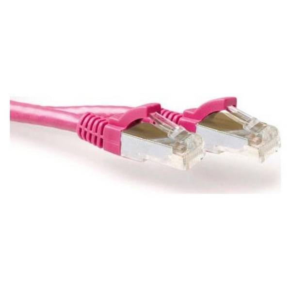 ACT Roze 10 m LSZH S/FTP CAT6A Patchkabel Snagless met RJ45 Aansluitingen (FB8810)