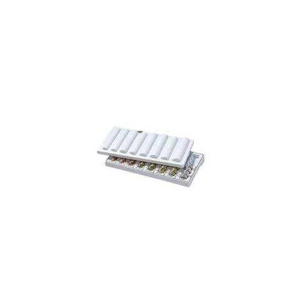 WEDO Euro Muntenteller met Deksel 33 x 18 x 4,5 cm - Lichtgrijs