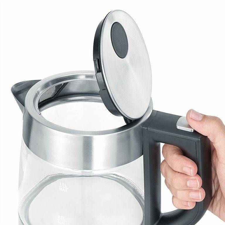 Severin WK 3468 Waterkoker, 1 L, 2200W, Zwart/RVS-3