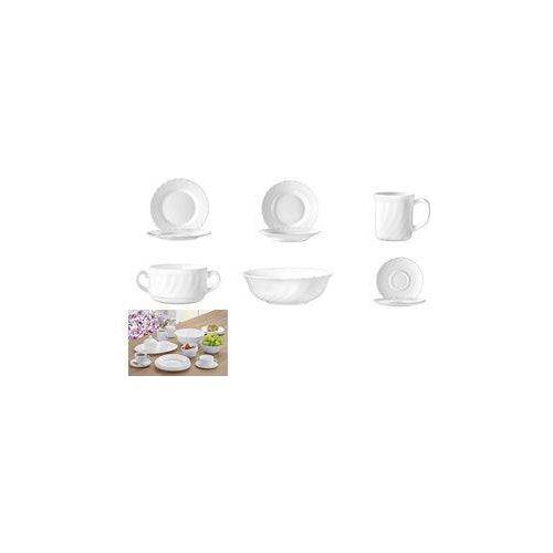 Esmeyer Dieptebord "TRIANON" 245 mm Wit Tempered Glas 6 Stuks 441-003-0