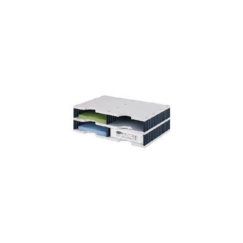 styrodoc duo Documentenbak Polystyreen Zwart/Grijs 4 Lades (268-0202.98)-0