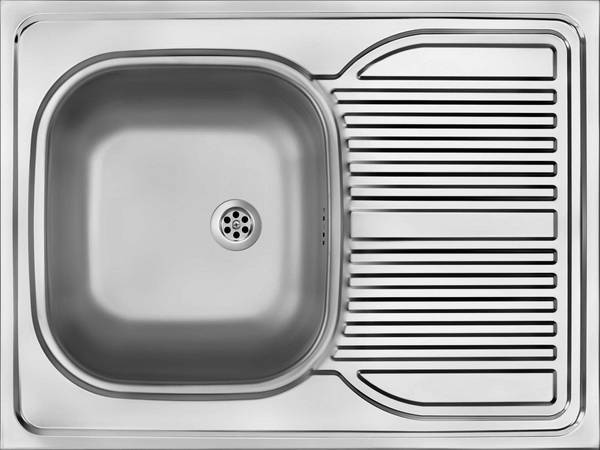 Deante Stalen Spoelbak 1-Bowl 80 x 60 cm Tango Overlay