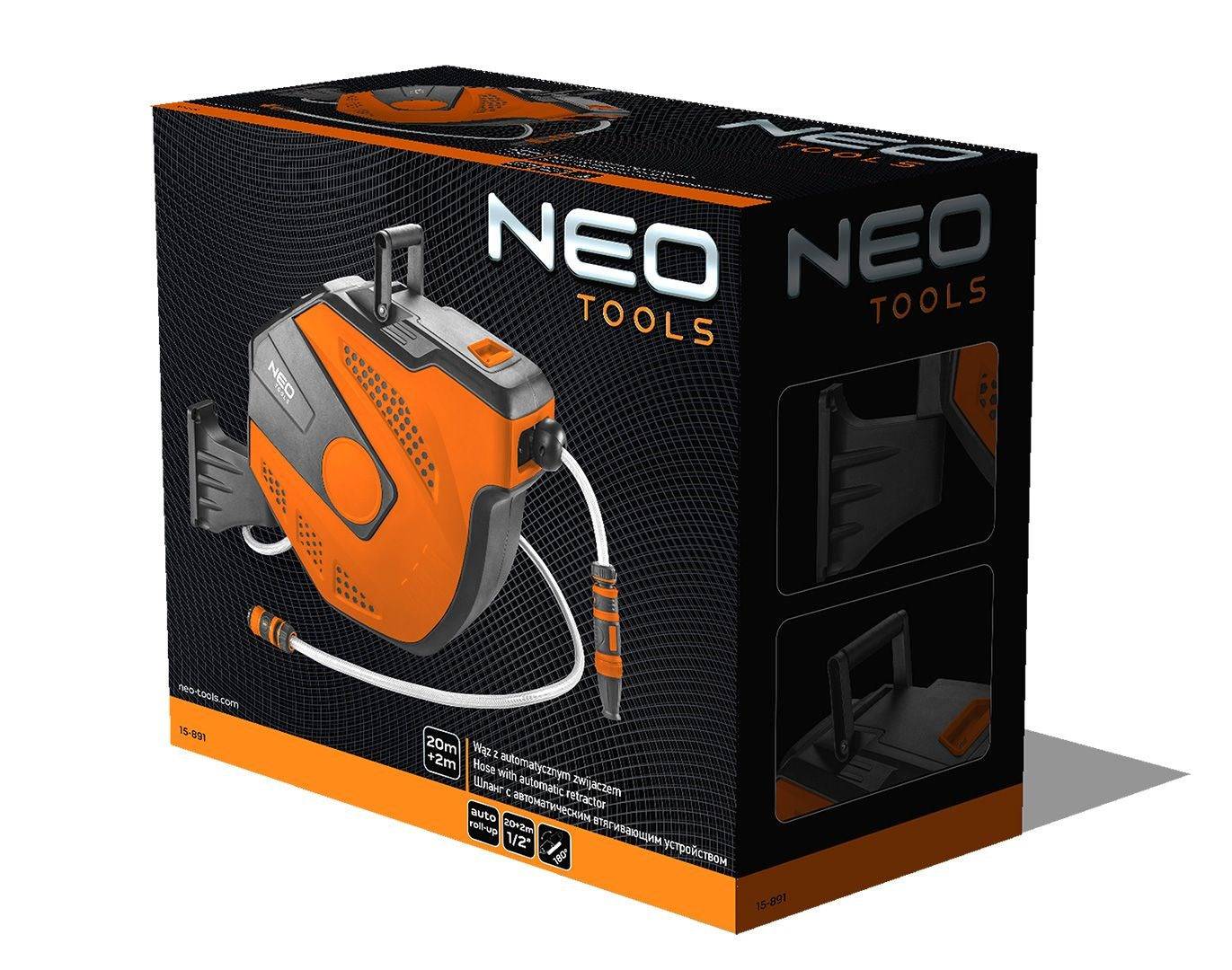 NEO TOOLS Tuinslang met Automatische Haspel 1/2" 20 m + 2 m-3