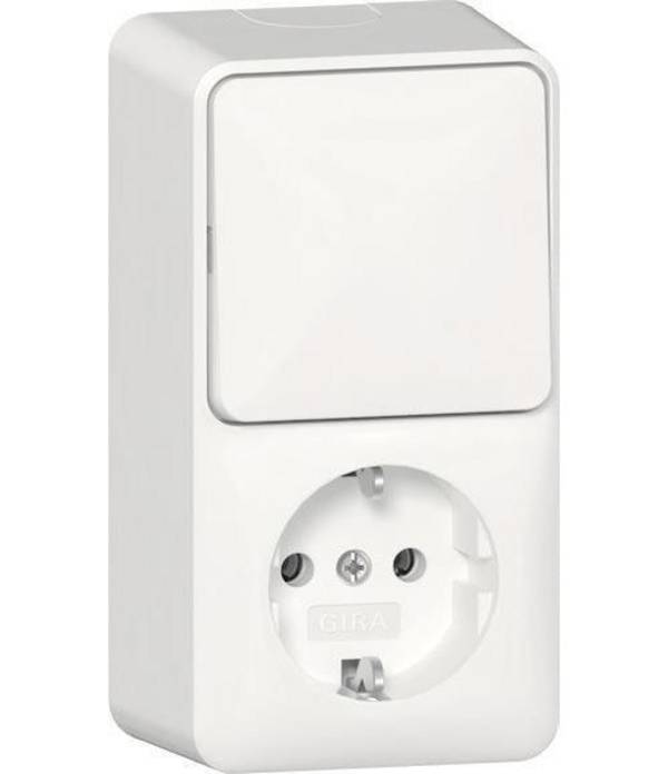 GIRA SCHUKO Stopcontact 417613 - Verticaal Opbouw - Puur Wit