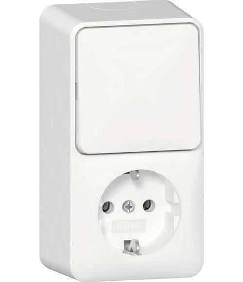 GIRA SCHUKO Stopcontact 417613 - Verticaal Opbouw - Puur Wit-0