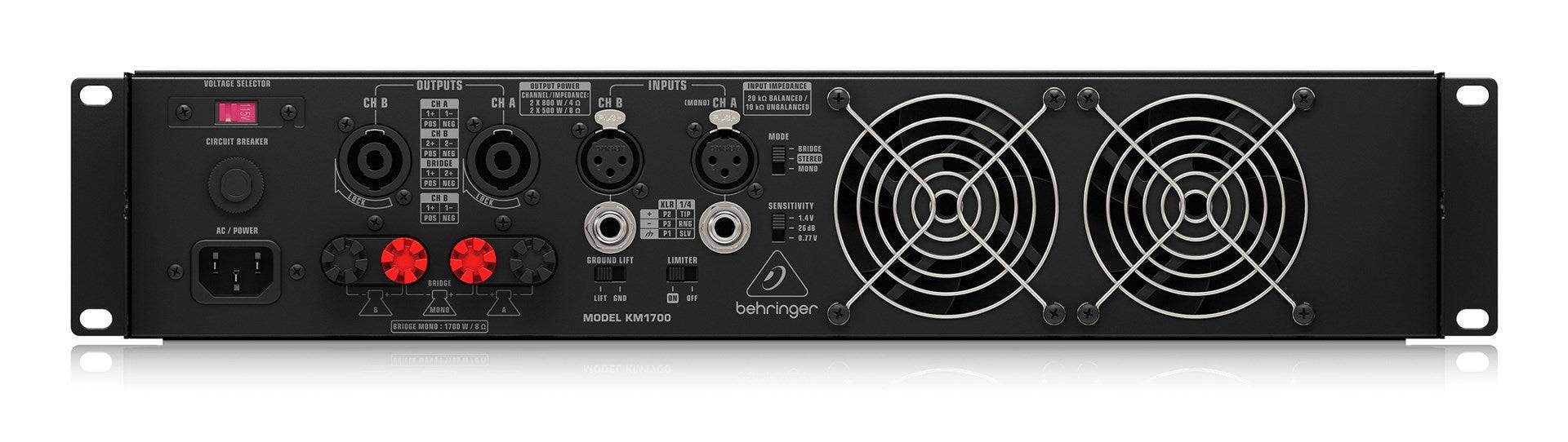 Behringer KM1700 Versterker - 2 x 800W 4 Ohm - Zwart-2