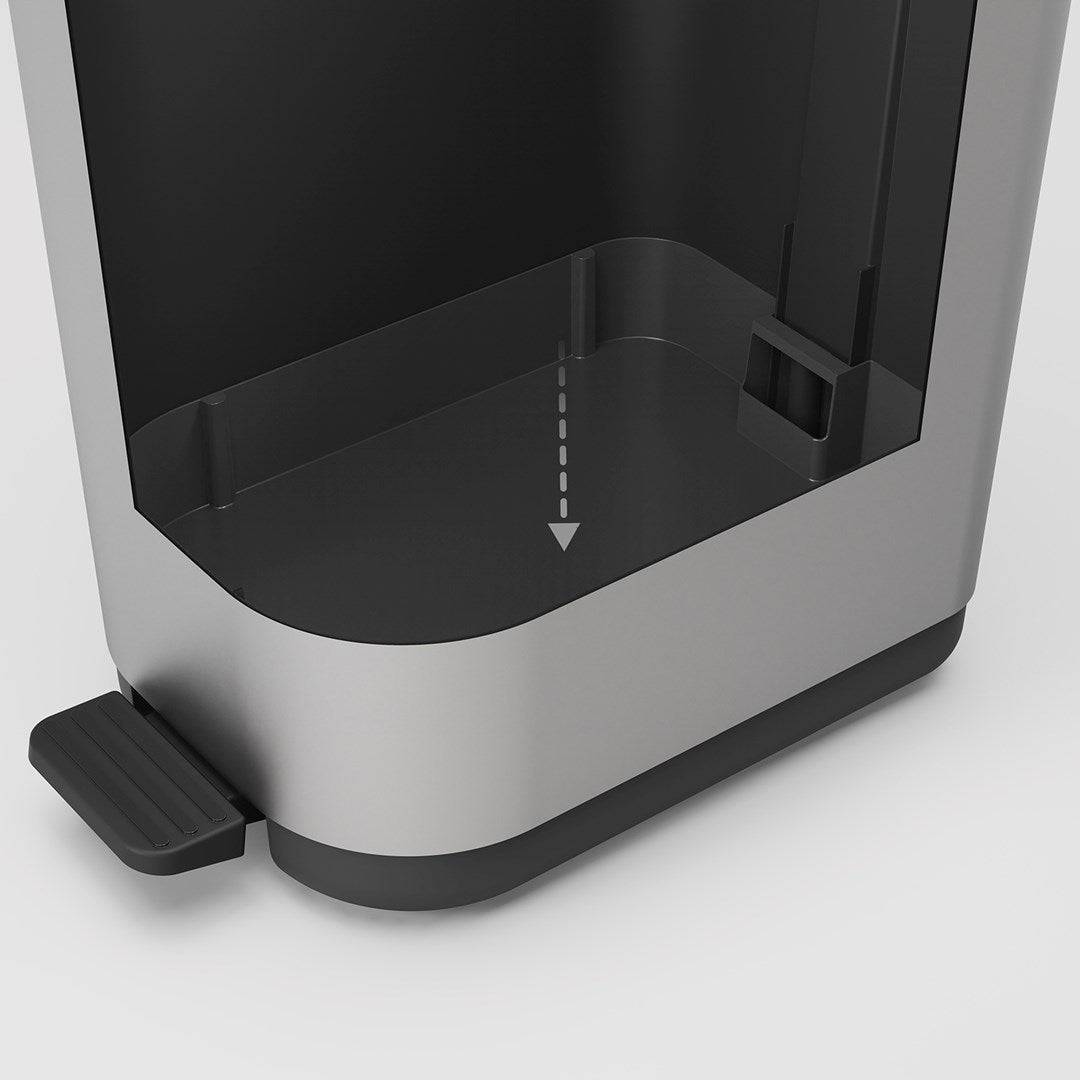 redHO Ribo Zilveren Pedalafvalemmer 35 L-2