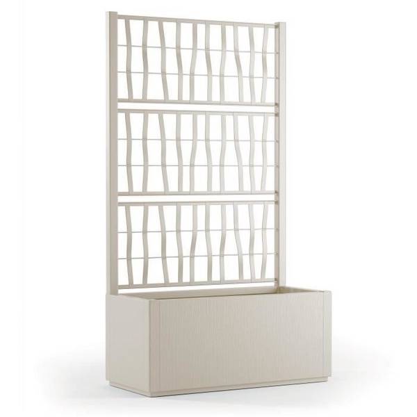 STEFANPLAST ETHICA Bloembak met Trellis - 80 L - 80x36x140 cm - Krijt