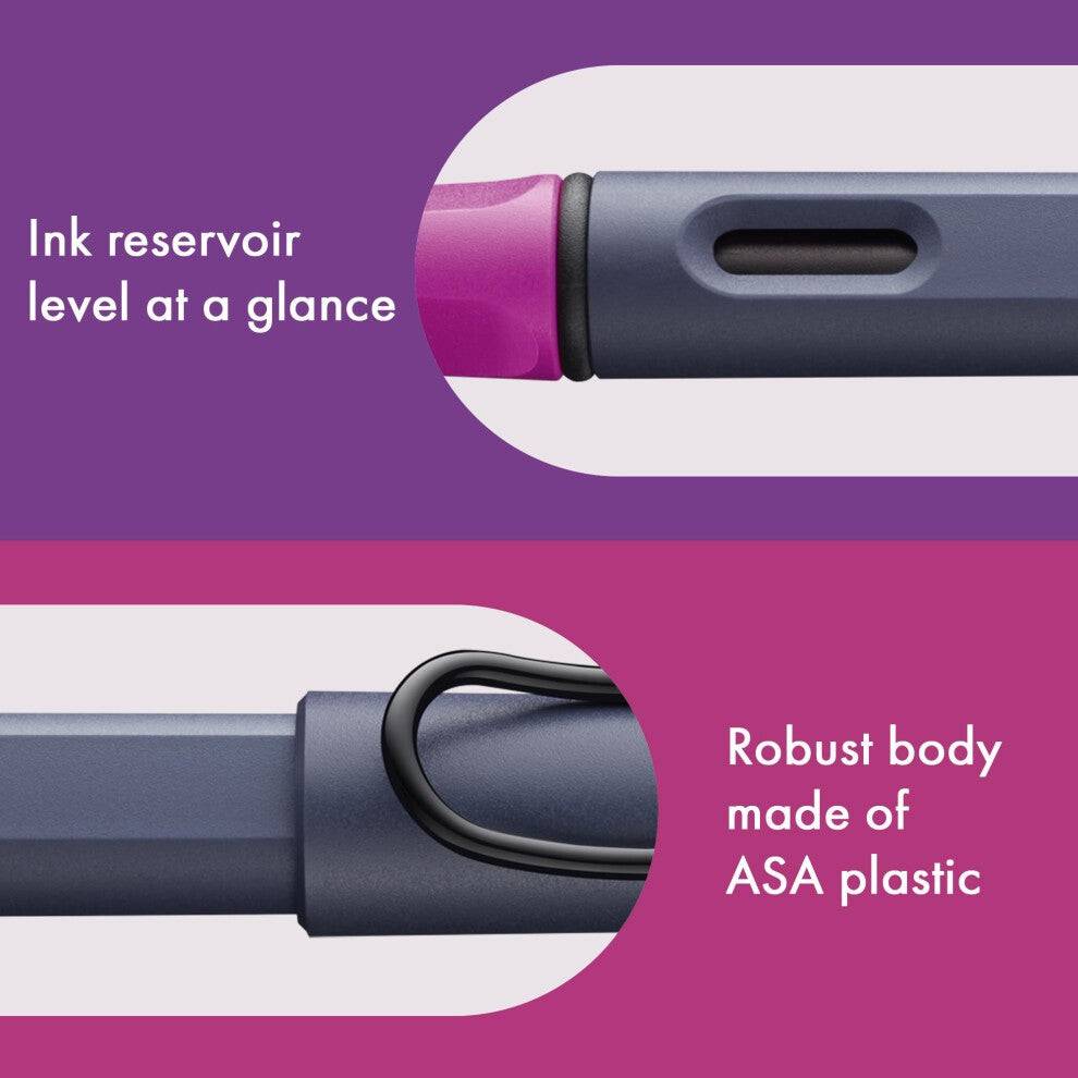 LAMY safari vulpen met cartridge roze klif M medium (1238375)-2