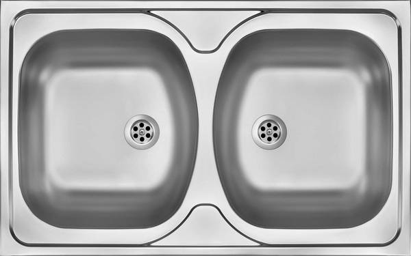 Deante Stalen Spoelbak 2-Bowl Overlay 80 x 50 cm