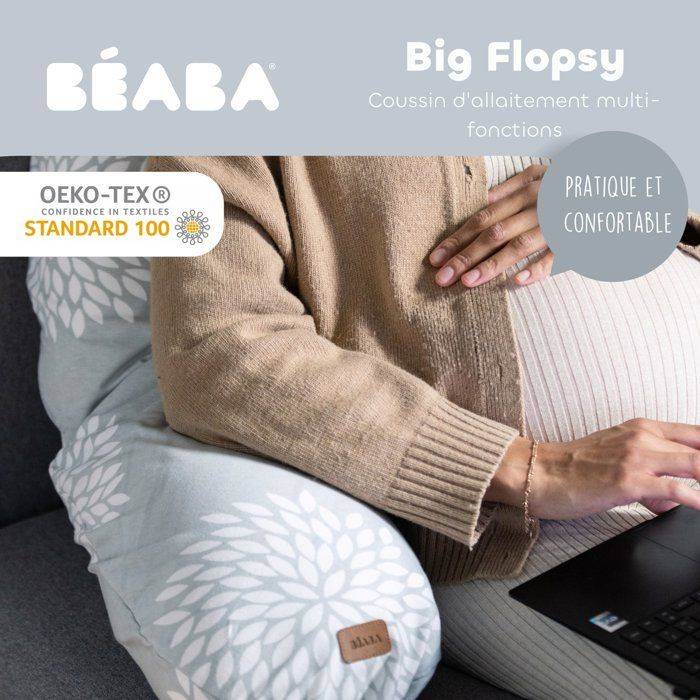 BEABA Moederkussen - Big Flopsy™ - Bloemen - Grijs-1
