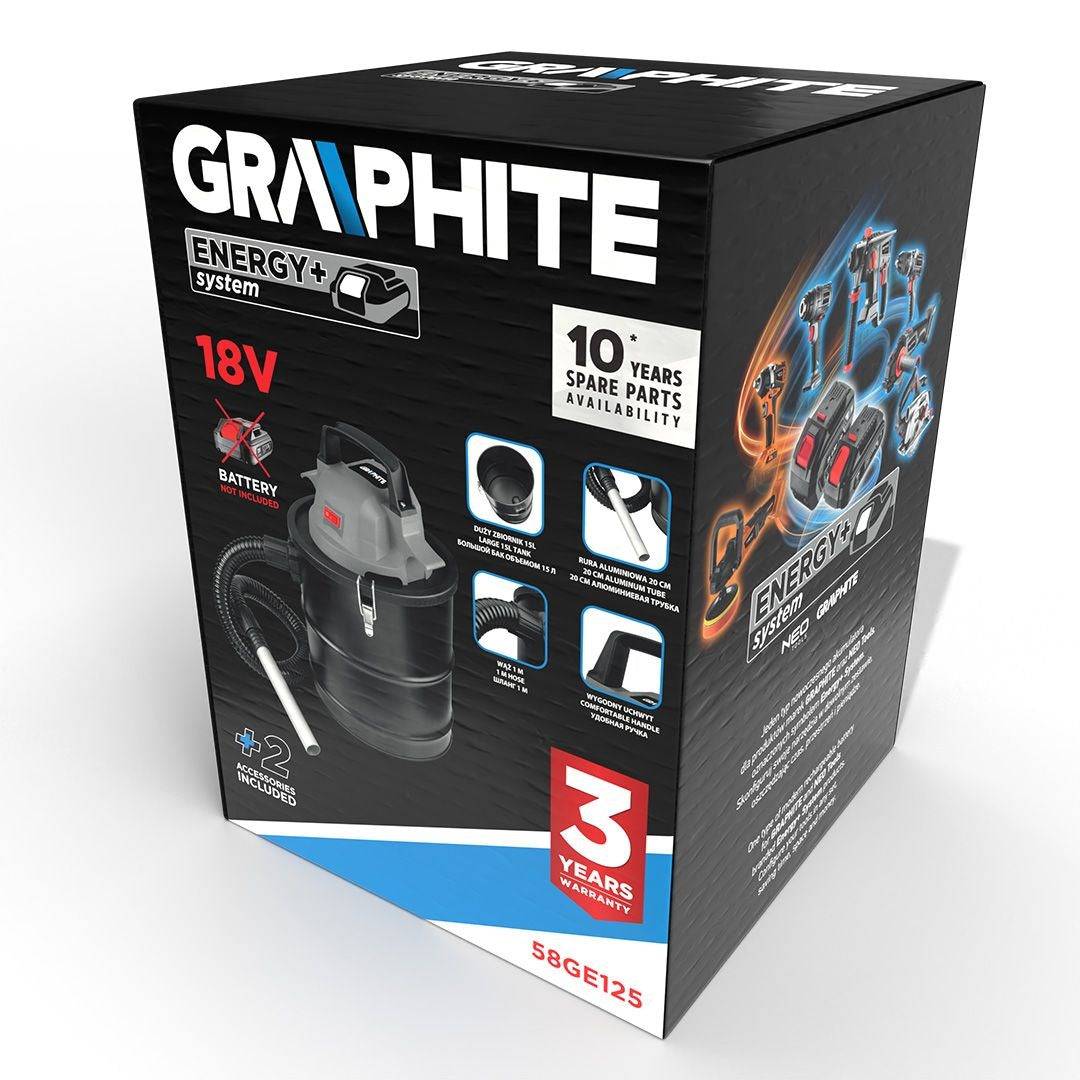 GRAPHITE 58GE125 Asstofzuiger 18V 15 L-1