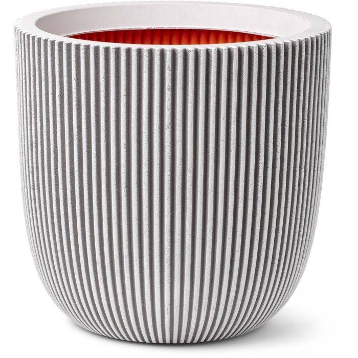 CAPI EUROPE GROOVE NL Bloempot - 43 x 41 cm - Ivoor - Weerbestendig-0