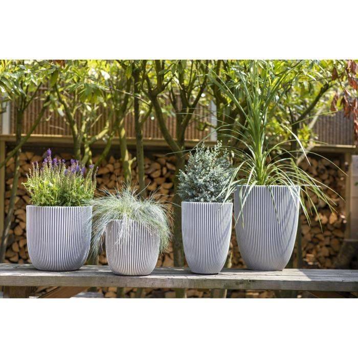 CAPI EUROPE GROOVE NL Bloempot - 43 x 41 cm - Ivoor - Weerbestendig-1