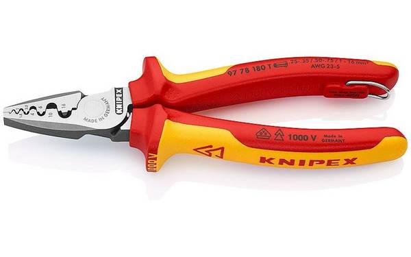 Knipex Crimping Pliers 97 78 180 T voor Draad Eindhulzen 0,25 tot 16 mm²