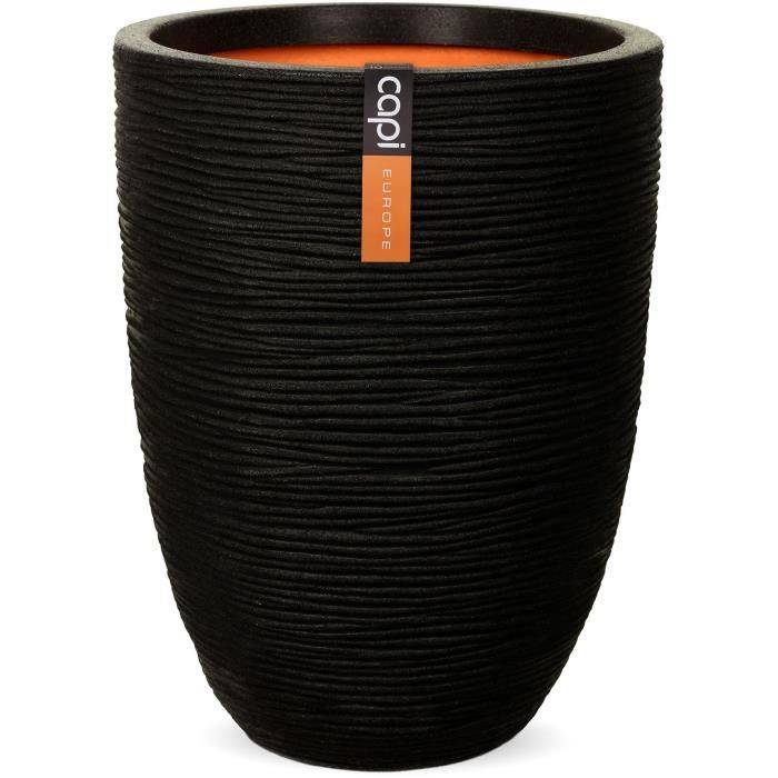 CAPI EUROPE Bloempot - Elegante Lage Vaasje RIB NL - 46 x 58 cm - Zwart-0