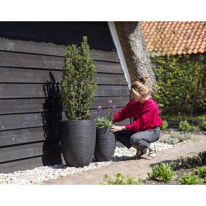 CAPI EUROPE Bloempot - Elegante Lage Vaasje RIB NL - 46 x 58 cm - Zwart-1