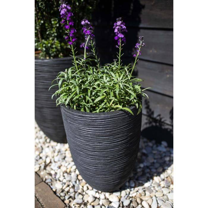 CAPI EUROPE Bloempot - Elegante Lage Vaasje RIB NL - 46 x 58 cm - Zwart-3