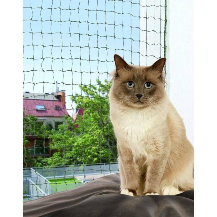 TRIXIE Kat Veiligheidsnet 4 x 3 m Olijfgroen 4x3m-0