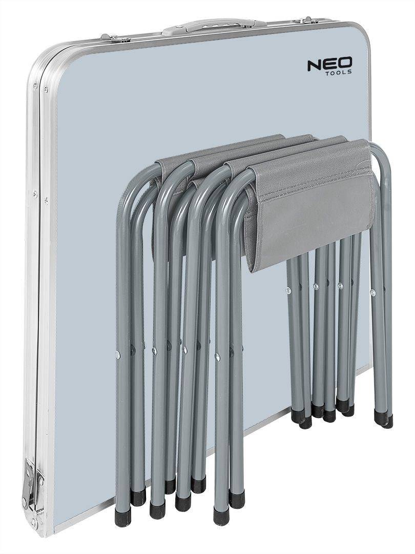 Camping Set Tafel & 4 Stoelen Vouwbaar in Koffer NEO TOOLS 63-159-1