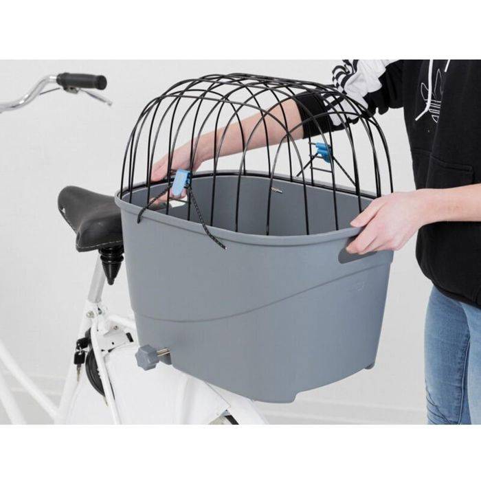 TRIXIE Plastic en Metaal Bagagedrager Mand - 36 x 47 x 46 cm - Grijs - Voor Honden-4